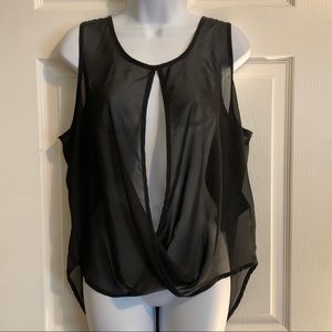 G by Guess Black Sheer Open Front top Size Med